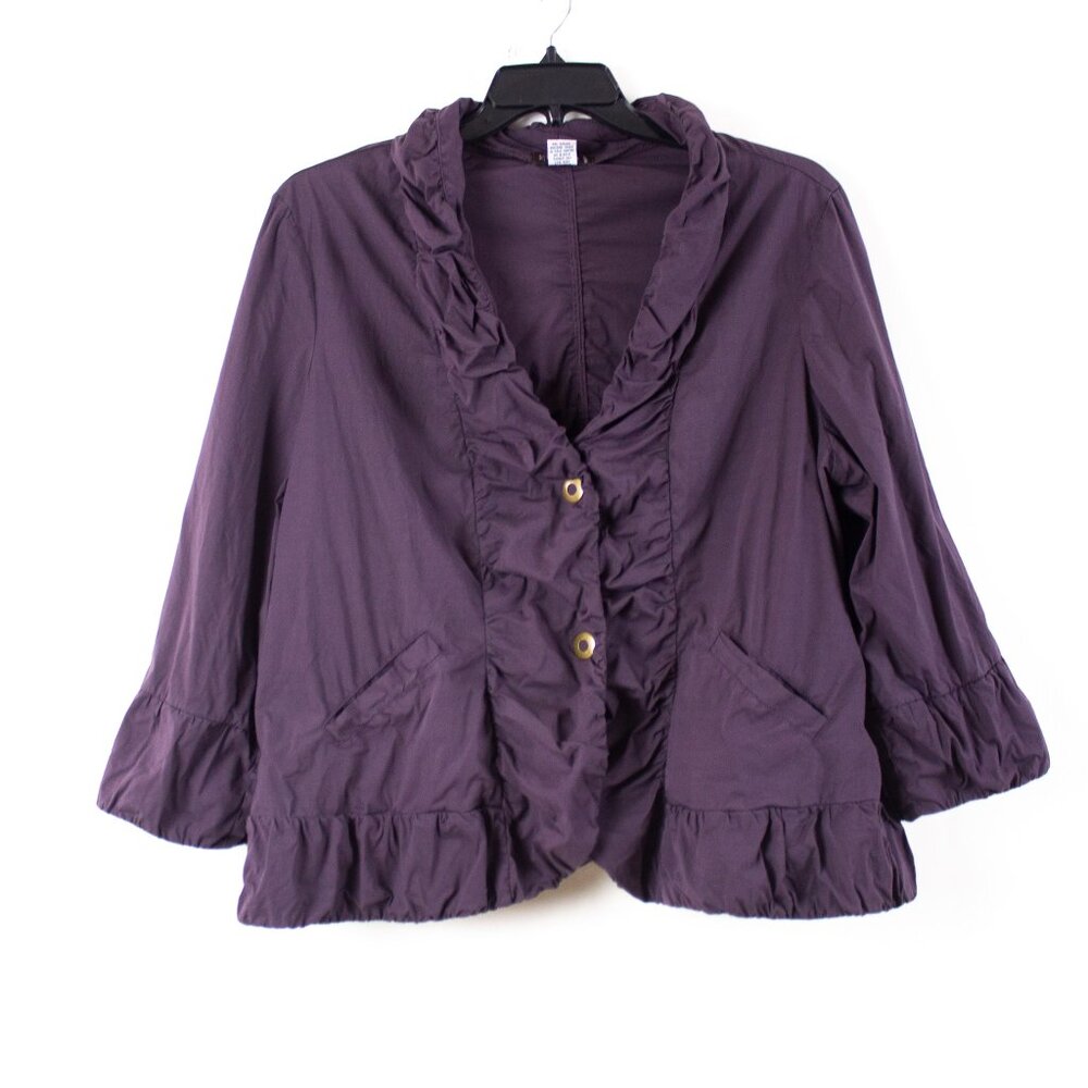 XCVI Lightweight Ruched Cotton Jacket 2X